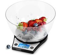 Duronic Ks6000 Bk/cr Digital Kitchen Scale With Bowl, 5Kg, Lcd Backlit Display, Tare Function, 1G Precision - Black