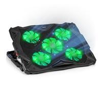 Duronic Laptop Cooling Pad LC1, Ergonomic Cooler with 5 Quiet Cooling Fans, Lightweight, Adjustable Height and LED lights, Perfect for Work, Study and Gaming