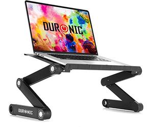 Duronic Laptop Stand DML121 | Multi-use Folding Desk Riser | Highly Adjustable | Support Tray for Tablet Or MacBook | Ergonomic | Folds Flat | Portable Table | 6 Leg Joints Each Adjust In 24 places