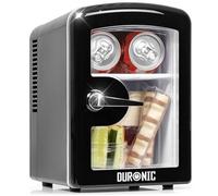 Duronic MFW4 BK Mini Fridge Warmer 4L / 6 Can Quiet Thermoelectric Small Refrigerator, Portable 12V & Mains Cooler for Bedroom, Office & Car, Skincare Fridge for Face Masks, Cosmetics & Drinks, Black