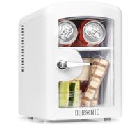 Duronic MFW4 WE Mini Fridge Warmer 4L / 6 Can Quiet Thermoelectric Small Refrigerator, Portable 12V & Mains Cooler for Bedroom, Office & Car, Skincare Fridge for Face Masks, Cosmetics & Drinks, White