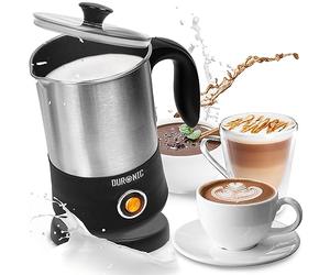 Duronic Milk Frother Electric MF300, Coffee Milk Frothers Steamer, Automatic Hot and Cold Foam Maker Hot Chocolate Machine with Milk Heater and Warmer for Cappuccino, Lattes, Coffees and Matcha