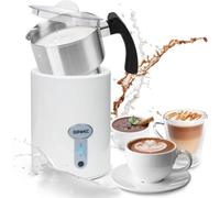 Duronic Milk Frother Electric MF500 WE Coffee Milk Frothers Steamer, Automatic Hot and Cold Foam Maker, Hot Chocolate Machine with Milk Heater and Warmer for Latte Froth, Coffees and Matcha