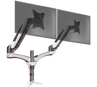 Duronic Monitor Arm Stand DM652 | Dual Gas-Powered PC Desk Mount | BLACK | Height Adjustable | For Two 15-27 LED LCD Screens | VESA 75/100 | 8kg Capacity | Tilt -90°/+85°,Swivel 180°,Rotate 360°