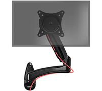 Duronic Monitor Arm Wall Mount DM55W1X2 | Bracket for Single PC Computer Screen | Aluminium | For One 15”-27” LED LCD TV Television | VESA 75/100 Fixing | Tilt +85°/-90°, Swivel 180°, Rotate 360°