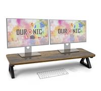 Duronic Monitor Stand Riser DM06-2 AW, Laptop/Screen Stand for Desktop, Support Shelf for a PC Computer Monitor, 10kg Capacity, 80cm x 30cm - Antique Walnut Wood Effect