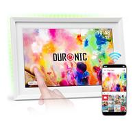 Duronic PF2A WE Digital Photo Frame, Touch Screen, Frameo 10.1in WiFi, 32GB | Video Playback, Micro SD Slot, Portrait/Landscape View, Ambient LED Lighting, Sleep Mode, USB-C Power, Family Photo Sharing