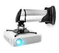 Duronic Projector Mount PB10XM (silver) | Extendable Telescopic Bracket Arm Fixing for Wall | 15kg Capacity | Universal | Heavy Duty | Fittings Included | Rotate 360 °, Swivel 180 °, Tilt 60°