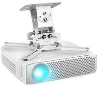 Duronic Projector Mount Stand Pb05Xb 13.6Kg Capacity Universal Adjustable Clamp Tilt Swivel Rotate For Ceiling Wall Bracket, White