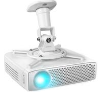 Duronic Projector Mount Stand Pb07Xb 10Kg Capacity Universal Adjustable Clamp Tilt Swivel Rotate For Ceiling Wall Bracket, White