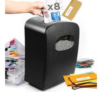 Duronic PS410 Micro Cut Paper Shredder for Home Office, 8 Sheets, 14L Black | P4 High Security Technology, Shreds A4 Documents, Credit Cards, Envelopes, 530W, Auto Reverse Function, Overheat Protection
