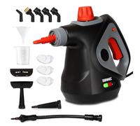 Duronic SC32 BK Handheld Steam Cleaner with 14 Accessories, 1050W Multi-Surface Steamer & Window Cleaner for Kitchen Oven, Bathroom Tile Grout & Car Upholstery, Chemical-Free with UK Plug Black