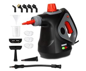 Duronic SC32 BK Handheld Steam Cleaner with 14 Accessories, 1050W Multi-Surface Steamer & Window Cleaner for Kitchen Oven, Bathroom Tile Grout & Car Upholstery, Chemical-Free with UK Plug Black