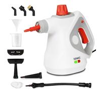 Duronic SC32 WE Handheld Steam Cleaner with 11 Accessories, 1050W High Pressure Upholstery Cleaners, Portable Steamer Stain Remover for Kitchen Oven Grill Bathroom Car Window Tile Grout Cleaner White