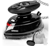 Duronic Si3 Bk Mini Steam Iron, Small Compact Travel Steamer, Dual Voltage 400W, 35Ml Capacity, Includes Jug Bag & Heatproof Mat