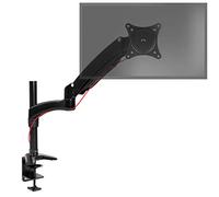 Duronic Single Monitor Arm Stand Desk Mount Riser DM551X2 Black Spring Powered For 1 7.8kg Screen 13-27 Inch VESA 75 100 | 21 22 24 27 Inches