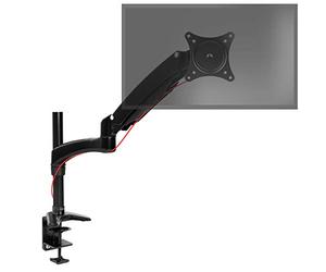 Duronic Single Monitor Arm Stand Desk Mount Riser DM551X2 Black Spring Powered For 1 7.8kg Screen 13-27 Inch VESA 75 100 | 21 22 24 27 Inches