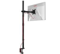 Duronic Single Monitor Arm Stand Single PC Desk Mount Height Adjustable For 13-32 LED LCD Screen VESA 75/100 8kg Capacity Tilt -35°/+35°,Swivel (Long Single Monitor Stand DMT151X2)