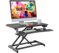Duronic DM05D22 Electric Sit-Stand Workstation, 85x51cm Desk Platform, Height Adjustable Desktop 15-50cm, Ergonomic Desktop Table Converter (black)