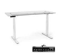 Duronic Sit Stand Up Desk Top Frame Converter TM23 WE, Electric Standing Sitting Height Adjustable Riser Desks Ergonomic Standup Workstation for Office Home Laptops Monitor Computer - Frame Only White