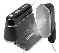 Duronic Steam Irons HS90 BK 1200W Travel Iron Garment Steamers with 90ml Tank, Handheld Vertical Steamer for Travel, Holiday, Quilting, Craft, Crease & Wrinkle Remover, Black