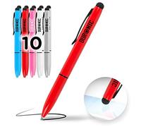 Duronic Stylus Pens IS10M [Multi Colour] [pack of 10] Refillable Ballpoint Pen & Rubber Stylus 2-in-1, Capacitive Stylus Pens for Touch Screen Devices for iPad, Tablet, Surface, Laptops, Kindle