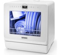 Duronic Table Top Dishwasher Dw5 We Compact Dish Washer With 8 Wash Cycles For Cleaning Plates Glass Cutlery Fruit - White