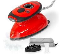 Duronic Travel Iron SI2 RD 375W Mini Irons with Variable Temperature & Portable 50ml Red Steam Iron For Holiday Quilting Crafts Compact Design for Travelling