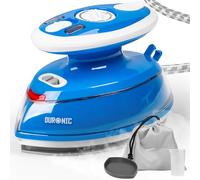Duronic Travel Iron SI3 BE 400W Mini Irons with Dual Voltage, Variable Temperature Portable 35ml Blue Steam Iron for Holiday Quilting Crafts Compact Design for Travelling
