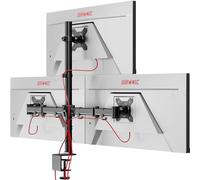 Duronic Triple Monitor Stand Riser Clamp for 13-27” PC Screens - Adjustable Monitor Mount with VESA 75/100, 8kg Capacity for Home Office