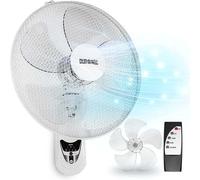 Duronic FN55 WE Wall Fan 60W 5 Blades, 40 cm Oscillating Head with Timer 3 Speeds Remote Control Powerful and Silent Motor Sliding Wall Bracket Removable on the Fly