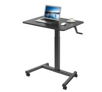 Duronic WPS47 Sit-Stand Desk, Portable Desk for Laptop, 80x50cm Platform, Projector Table on Wheels, Adjustable Height by Handle, 30kg Capacity