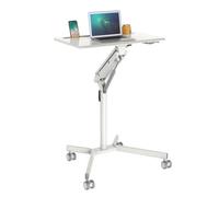 Duronic Wps57 Sit-Stand Desk, With Tablet Support & Cup Holder, Table On Wheels, Adjustable Height/reach, 70X52Cm