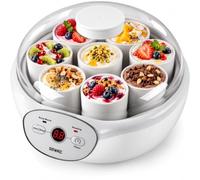Duronic YM2 Yoghurt Maker, 8 Ceramic Pots, Soft Cheese Maker, Digital Timer | Yoghurt Making Machine and Soft Cheese, Adjustable Temp to 35°C, 1-24hr Display, 20W for Homemade Desserts, Healthy Breakfast