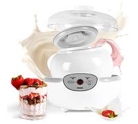 Duronic Yoghurt Makers YM1 Electric Yogurt Maker with Large 1.5L Ceramic Pot Digital Yogurt Making Machine for Homemade Natural Greek Yoghurt 20W Soft Cheese Maker for Healthy Breakfast Protein Snack