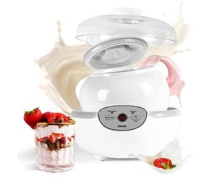 Duronic Yoghurt Makers YM1 Electric Yogurt Maker with Large 1.5L Ceramic Pot Digital Yogurt Making Machine for Homemade Natural Greek Yoghurt 20W Soft Cheese Maker for Healthy Breakfast Protein Snack