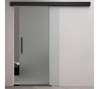 Durovin 1025 * 2050mm Internal Sliding Glass Door - Fully Frosted - Black Bar Handle & Rail - with Soft Close & Track 5ft for Bathrooms Kitchens Living Room Bedroom