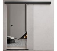 Durovin 775 × 2050mm Internal Sliding Glass Door - 8mm Clear Tempered Glass, Soft Close System, Premium Black Hardware&Round Handle, Heavy-Duty 5ft Track for Bathroom, Kitchen, Living Room & Bedroom