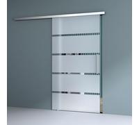 Durovin 900×2050mm Internal Sliding Glass Door - 8mm Frosted Sectioned Tempered Glass, Soft Close System, Premium Hardware,Bar Handle,Heavy-Duty 5ft Track for Bathroom,Kitchen,Living Room&Bedroom