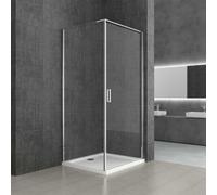 Durovin Bathrooms 1000 X 1000mm Corner Shower Enclosure Cubicle - Pivot Door Left Hand Side Handle