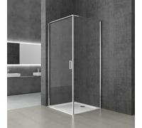 Durovin Bathrooms 1000 x 800mm Corner Shower Enclosure Cubicle - Pivot Door Right Hand Side Handle