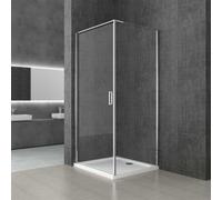 Durovin Bathrooms 1000 X 800mm Corner Shower Enclosure Cubicle - Pivot Door Right Hand Side Handle