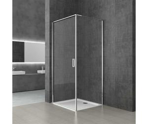Durovin Bathrooms 1000 x 800mm Corner Shower Enclosure Cubicle - Pivot Door Right Hand Side Handle