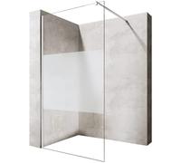 Durovin Bathrooms 1000mm Walkin Shower Screen 2000 mm high- 8mm Safety Frosted Strip Glass -Wet Room Shower Enclosure
