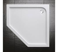 Durovin Bathrooms 1000mm x 1000 x 40mm Shower Tray, Acrylic Material, Glossy White Finished - Pentagonal Shape