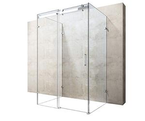Durovin Bathrooms 1200 x 750mm U Shape Rectangular Framless Shower Enclosure - Sliding Door & 2X Side Screen - 8mm Safety Clear Glass