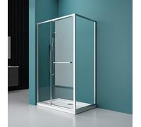 Durovin Bathrooms 1200X900 Inward Sliding Shower Enclosure, 6mm Safety Tempered Glass Bathroom Door, Space-Saving Design