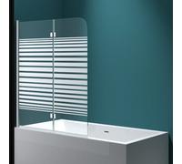 Durovin Bathrooms 1400 X 1200mm Over Bath Shower Screen 180 Degree Hinged 2 Fold Folding Shower Bath Screen With Pattern