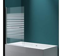 Durovin Bathrooms 1400 X 960mm Over Bath Shower Screen 180 Degree Pivot Door, 6mm Glass With Pattern