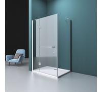 Durovin Bathrooms 1400X1000mm 8mm Safety Glass, Hinged Door L Shape Shower Cubicle No Shower Tray